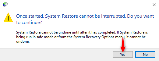 proceed with system restore
