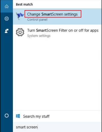 change SmartScreen settings