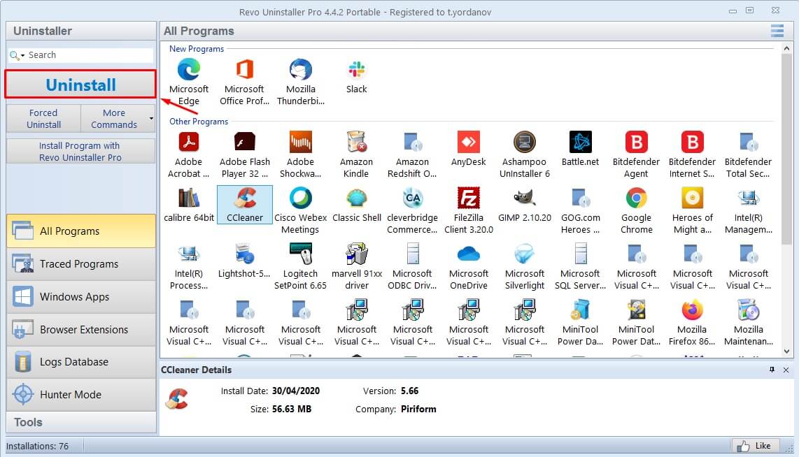 revo uninstaller vs ccleaner