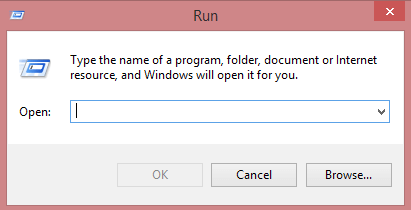 screenshot of run command