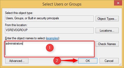 select users or group window